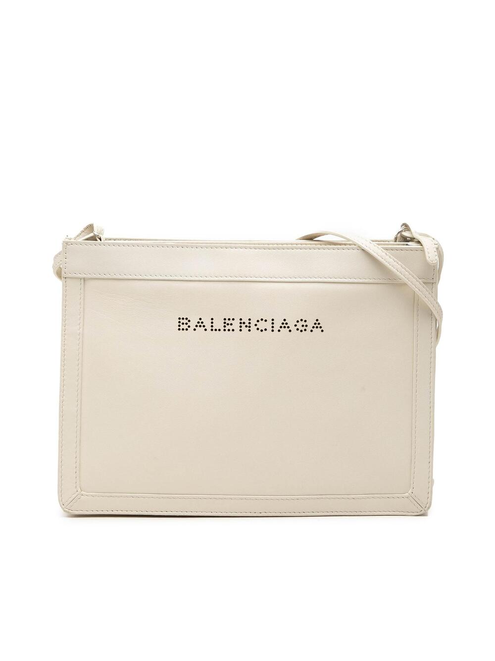 Balenciaga Leather Perforated Logo Navy #346806B36B